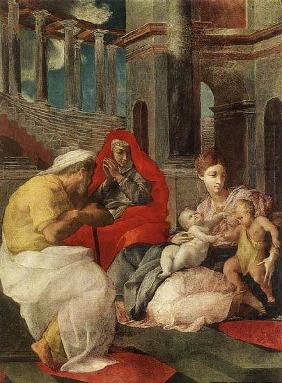 Francesco Primaticcio The Holy Family with Sts Elisabeth and John the Baptist china oil painting image